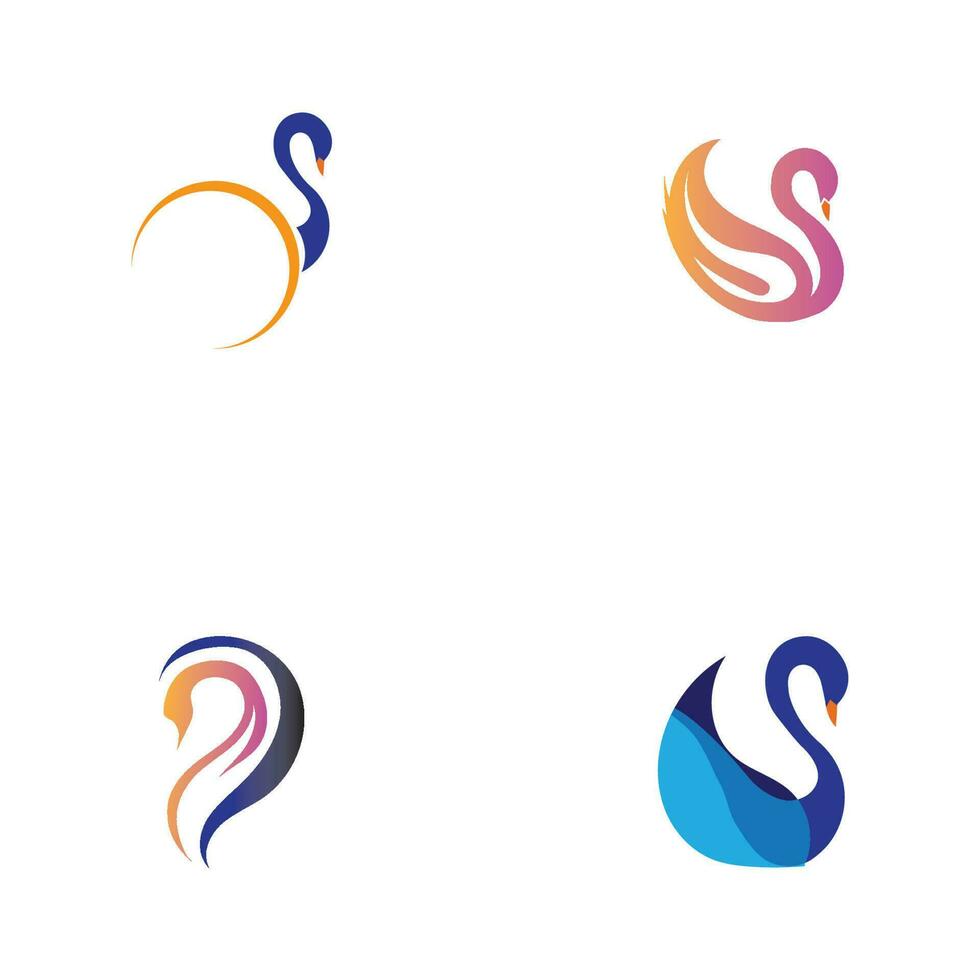 cisne logo y símbolo vector