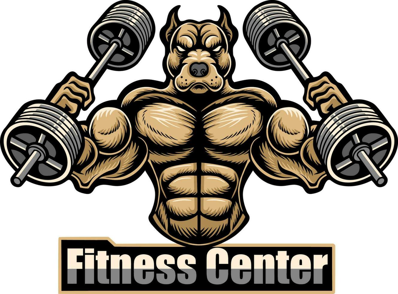 Fitness center logo illustration vector