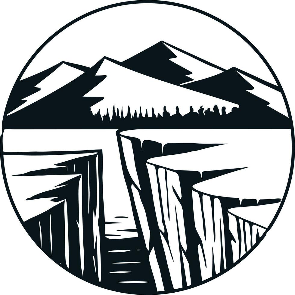Mountain cliff vector illustration