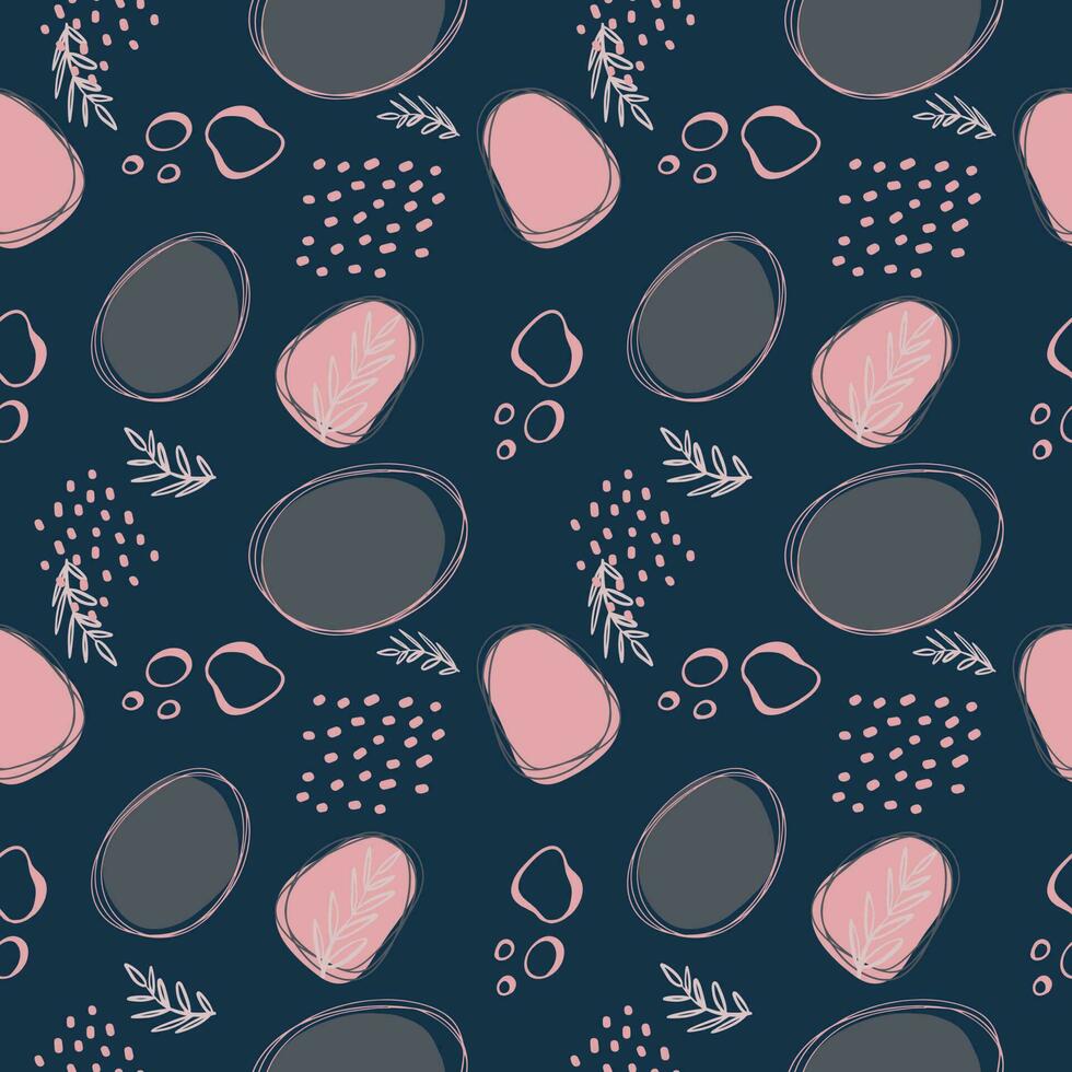 Pattern of abstract backgrounds with organic shapes and hand drawn in pink, gray and blue tones. Minimal Modern Stylish Design Pattern. vector
