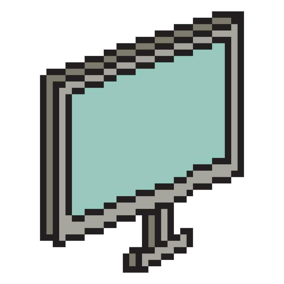 Computer monitor icon pixel art vector