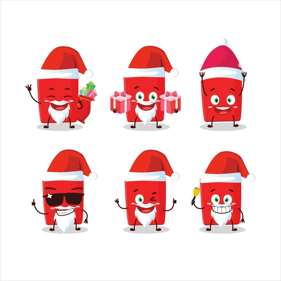 Santa Claus emoticons with red highlighter cartoon character vector