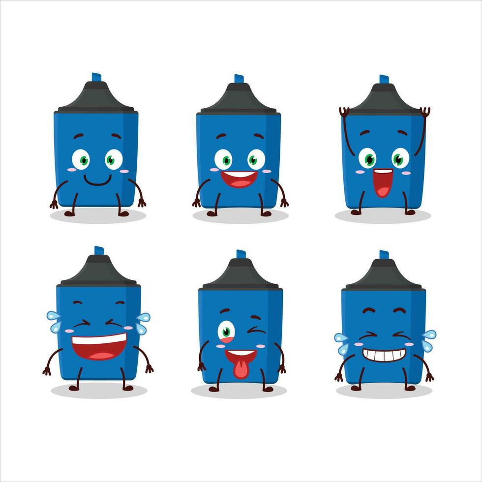 Cartoon character of new blue highlighter with smile expression vector