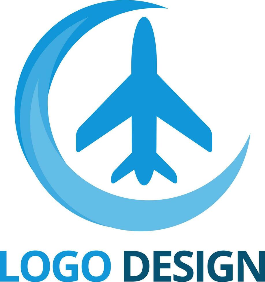 viaje avión logo diseño vector