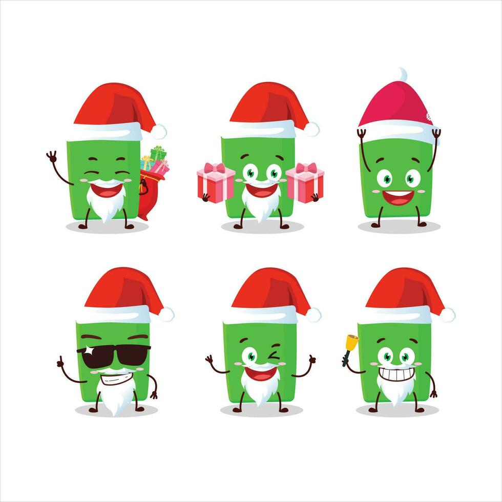 Papa Noel claus emoticones con nuevo verde resaltador dibujos animados personaje vector