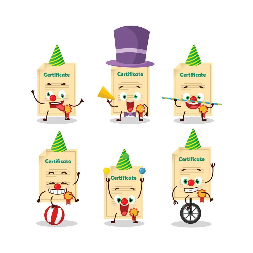 Cartoon character of award paper with various circus shows vector