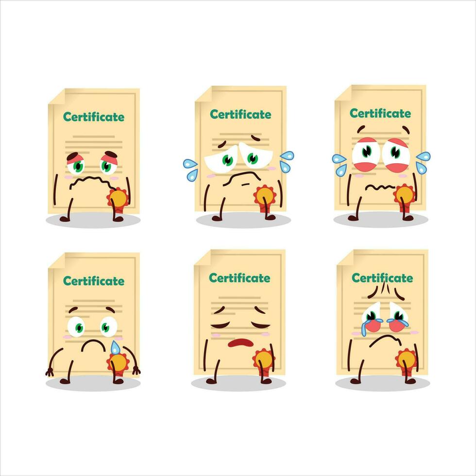 Award paper cartoon character with sad expression vector