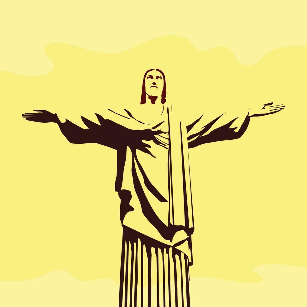 Cristo el redentor estatua vector silueta