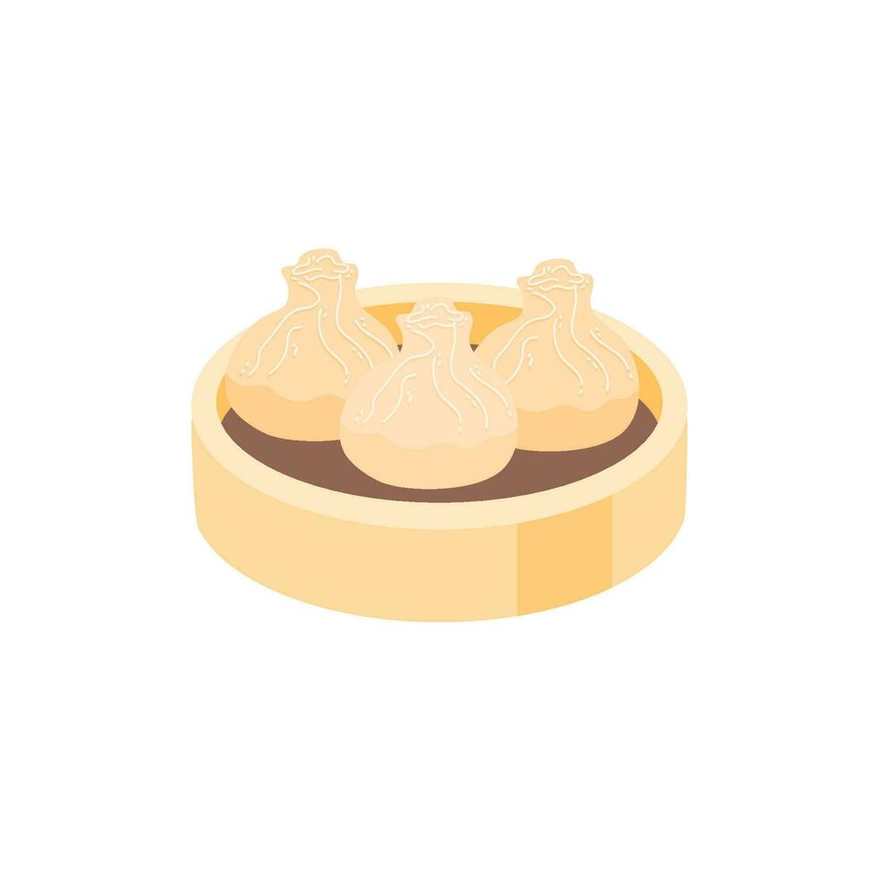 steamed dumpling dimsum illustration vector