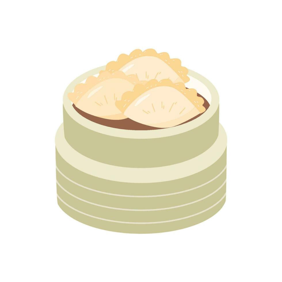jiaozi steamed dumpling food vector