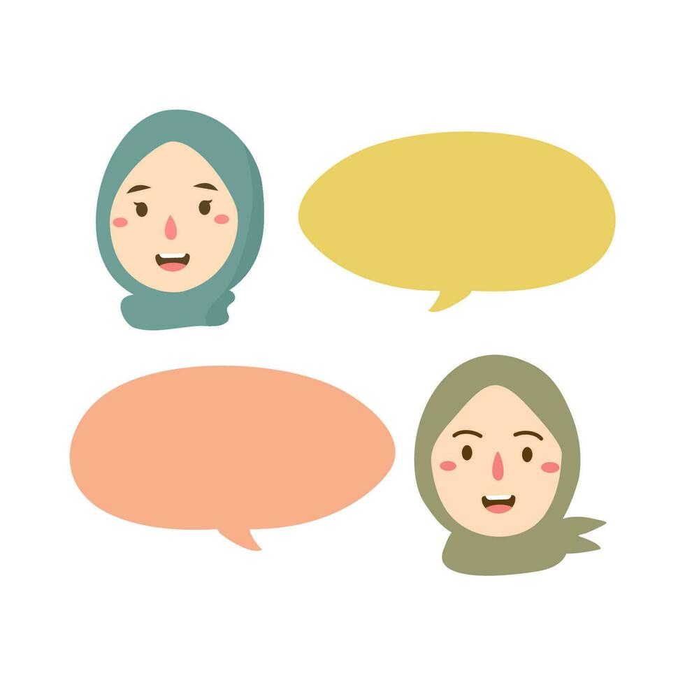 speech bubbles young woman vector