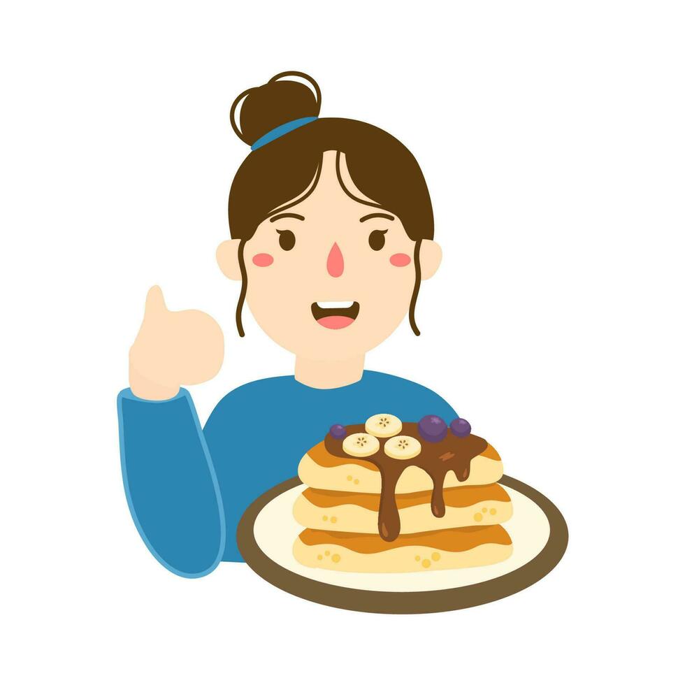 Eating Pancakes Clip Art