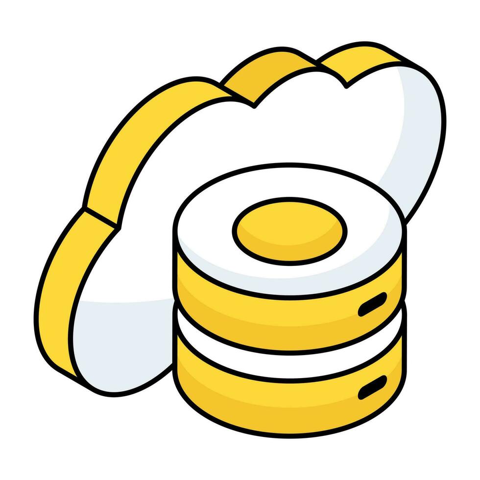 An icon design of cloud server vector