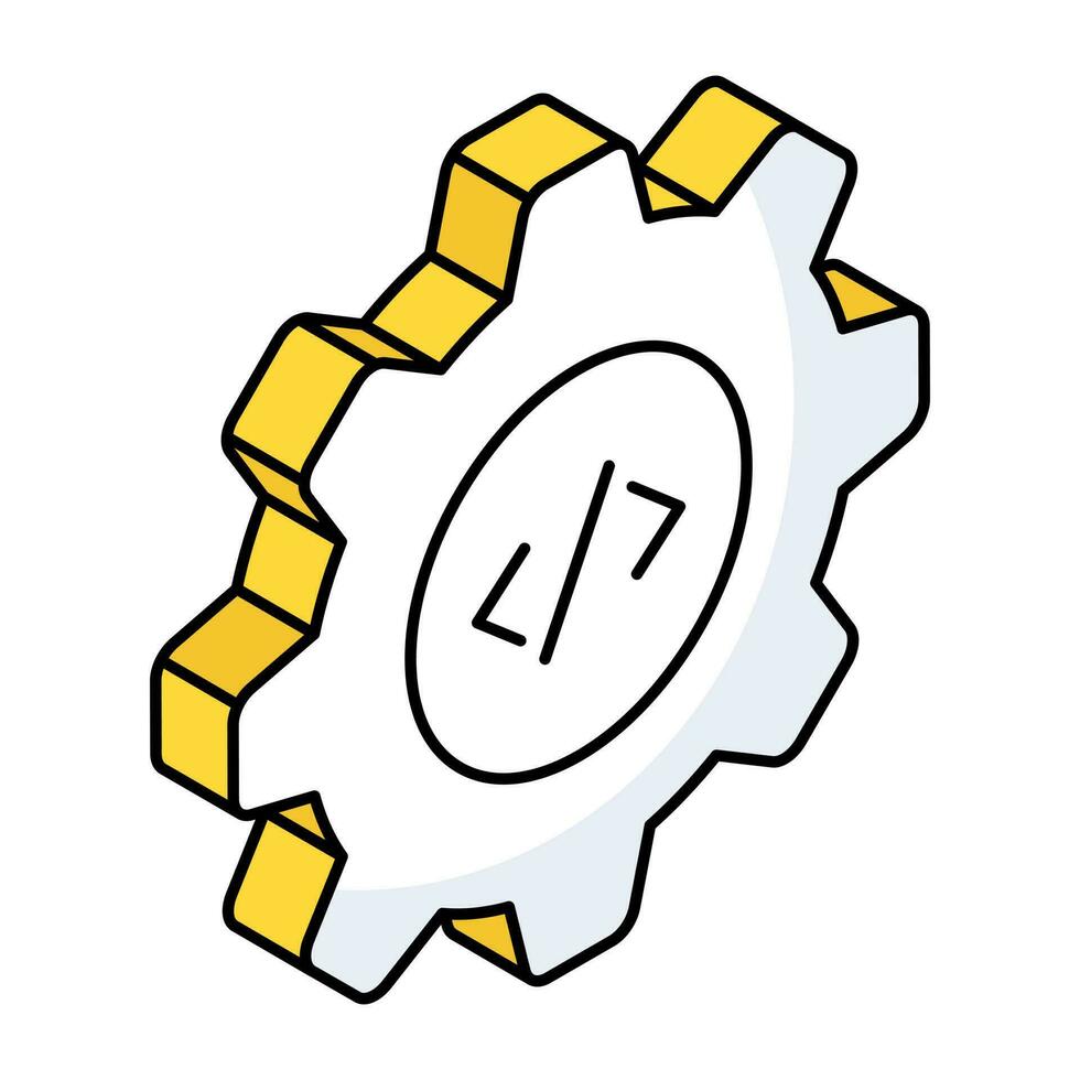 A flat design icon of programming 23524566 Vector Art at Vecteezy