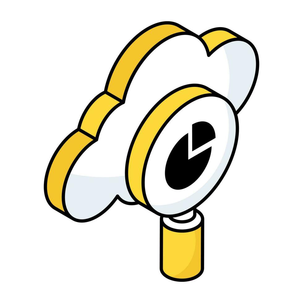 Editable design icon of cloud data search vector