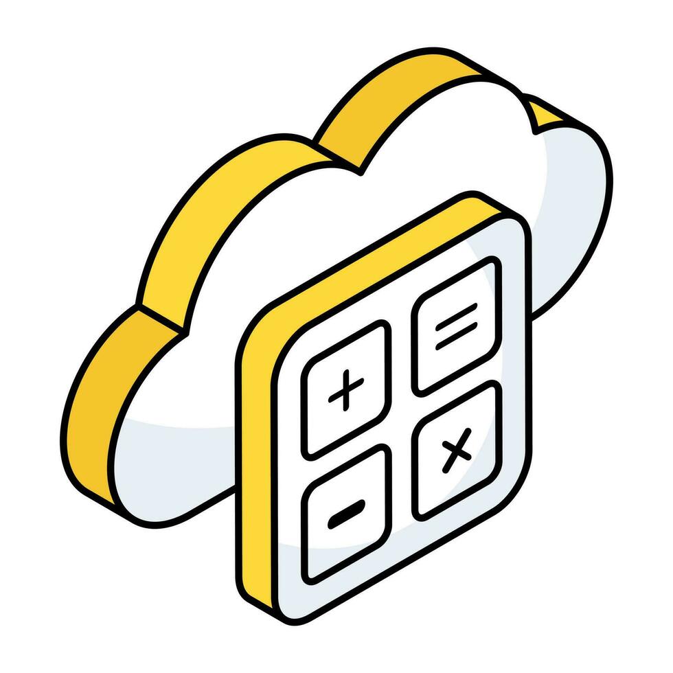 An icon design of cloud calculator vector