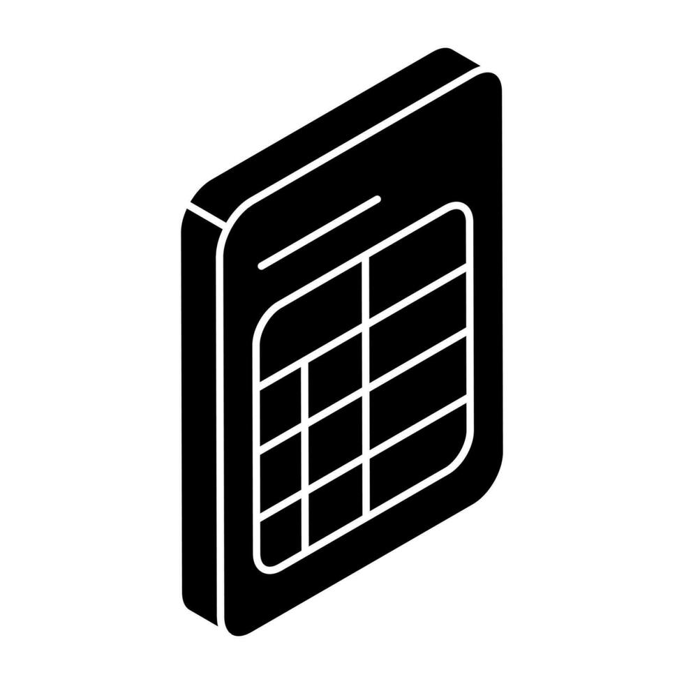 A perfect design icon of spreadsheet vector