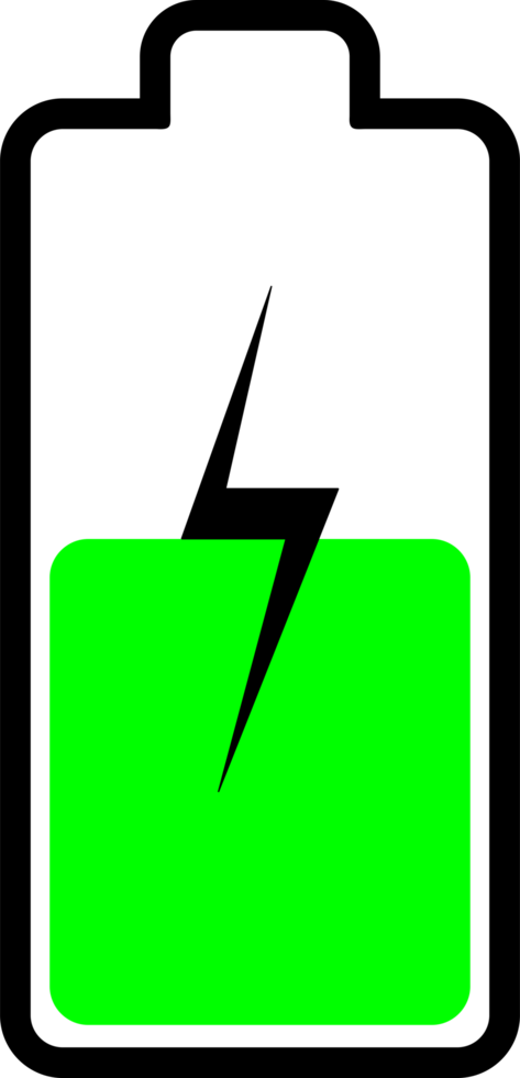 Battery half charged level icon logo symbol transparent background png