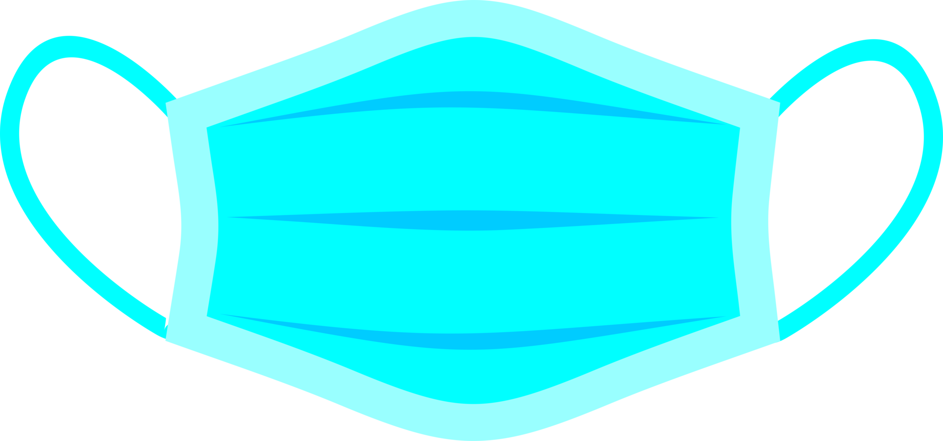 Blue mask icon sign symbol, masks design transparent png