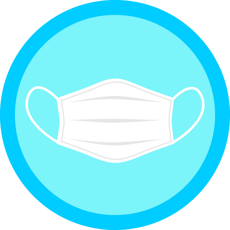 Mask icon sign symbol, masks required design transparent background png