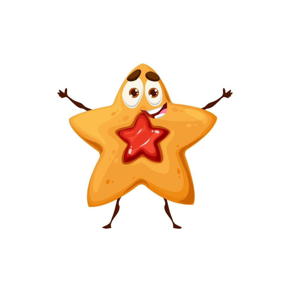 Mantecada estrella Galleta dibujos animados vector personaje