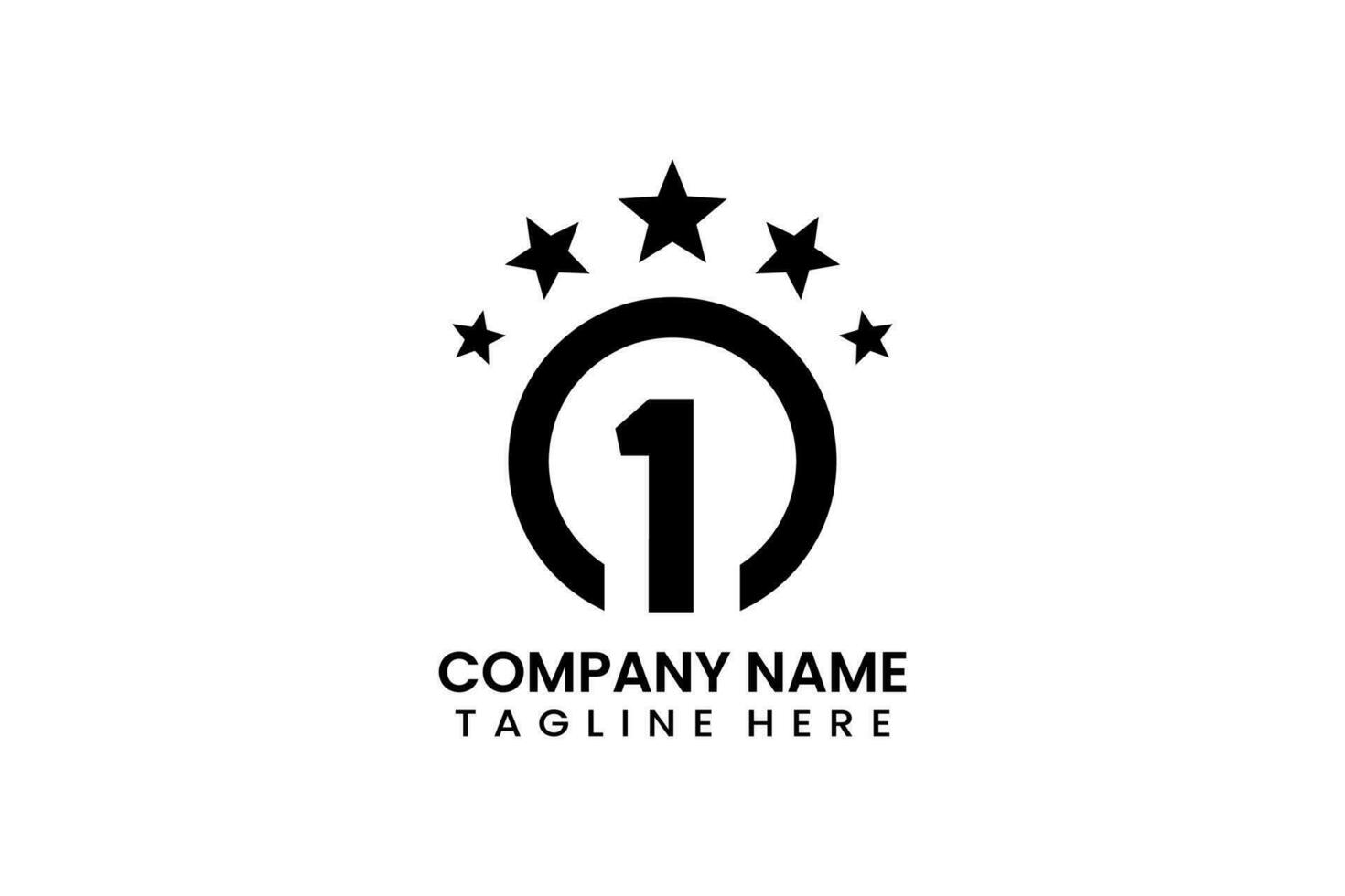 Flat number one winner achievement logo template vector