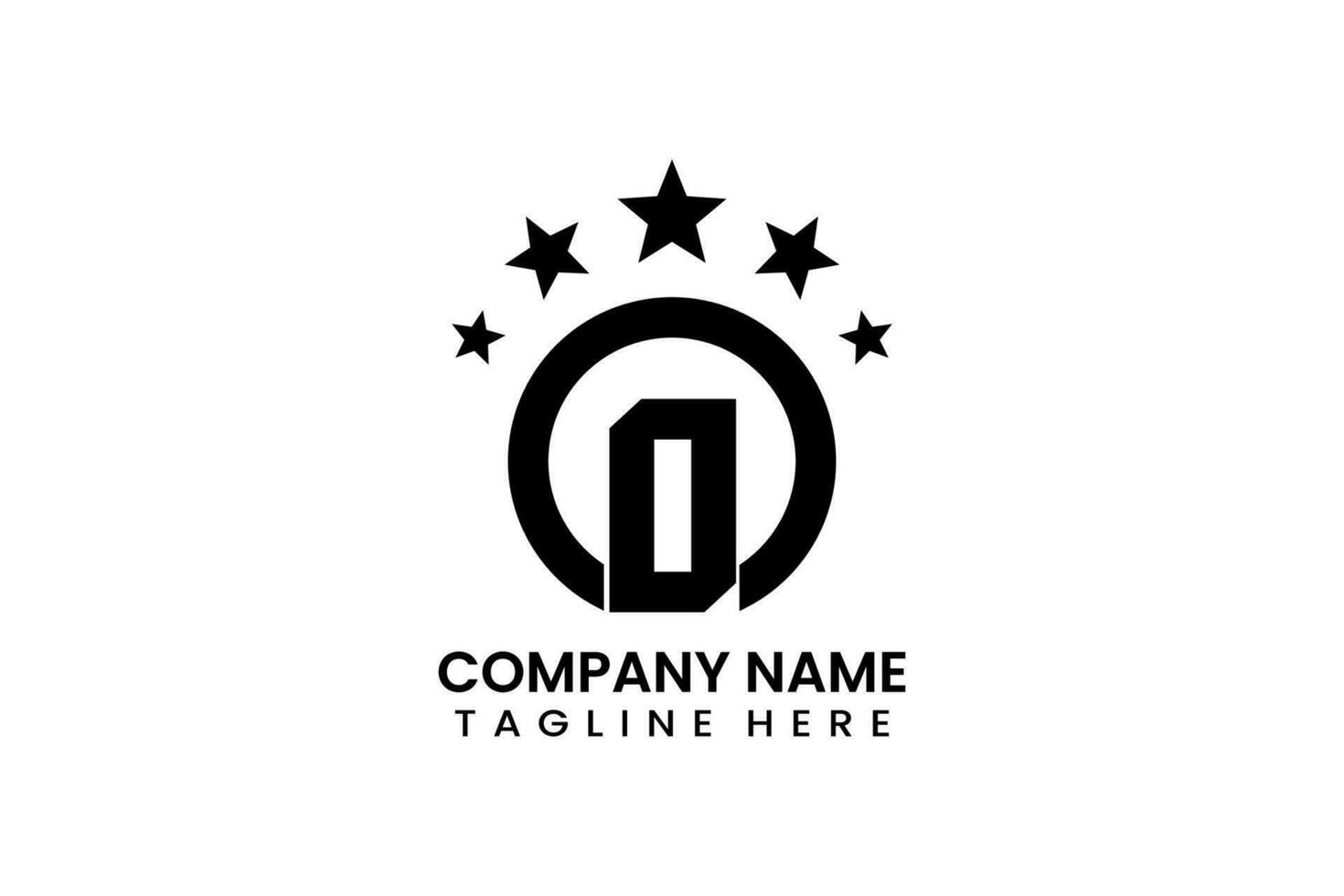 Flat number zero winner achievement logo template vector