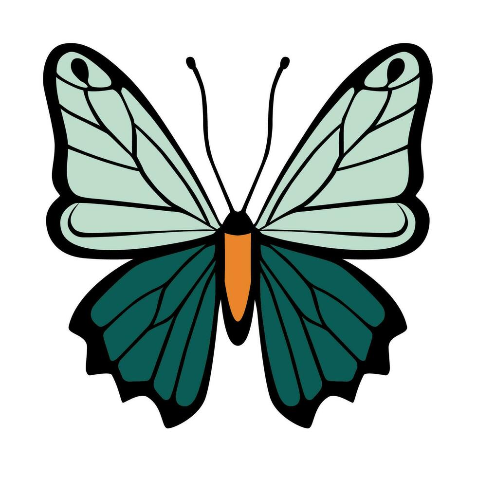 Butterfly simple icon. Vector Illustration