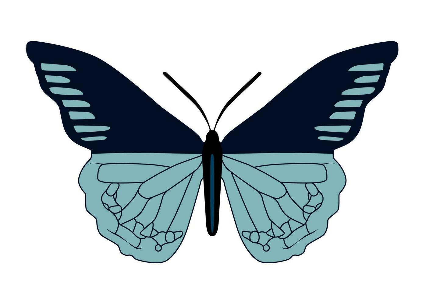 Butterfly simple icon. Vector Illustration