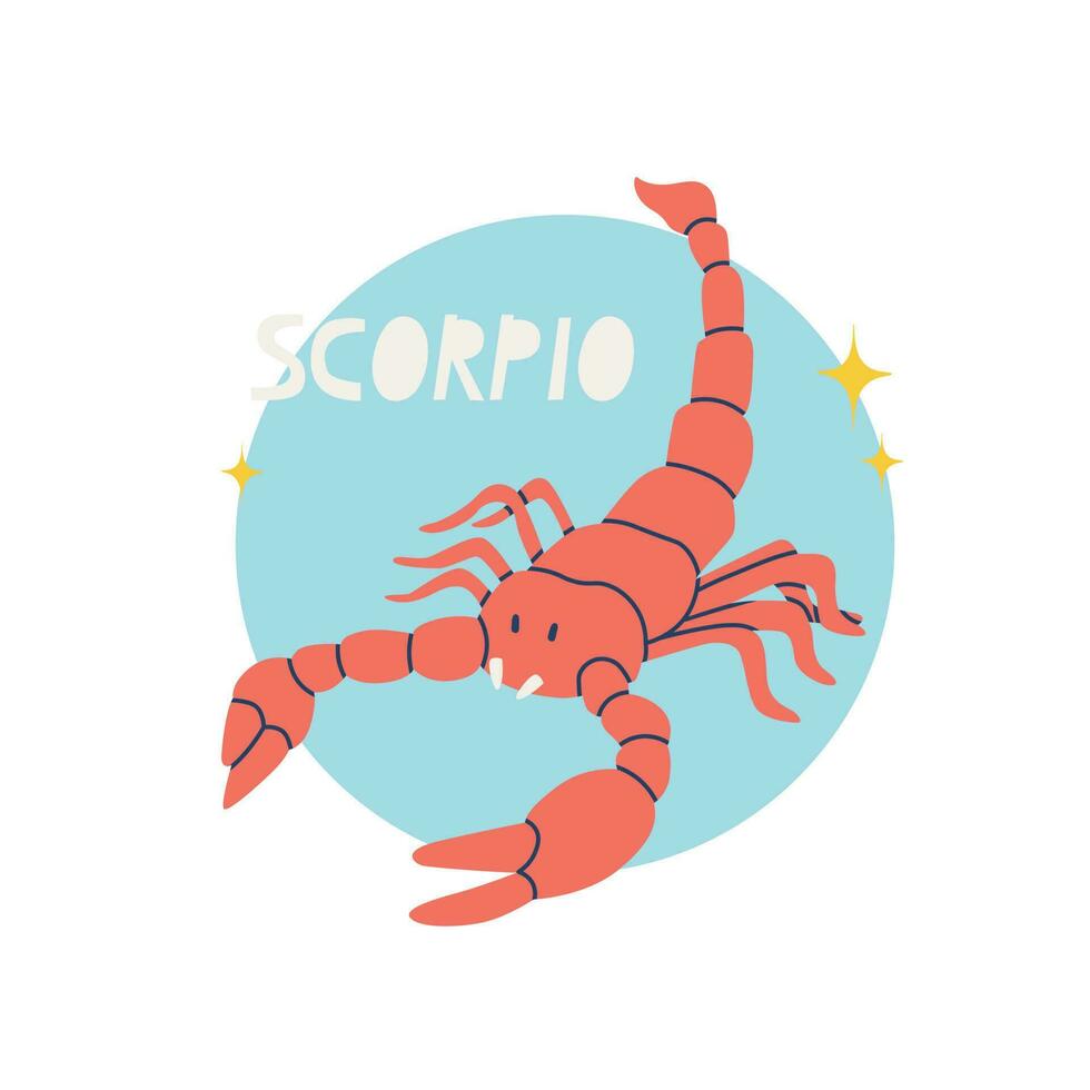 Scorpio zodiac sign. The eighth symbol of the horoscope. Astrological sign of those born in November. Vector illustration for design.