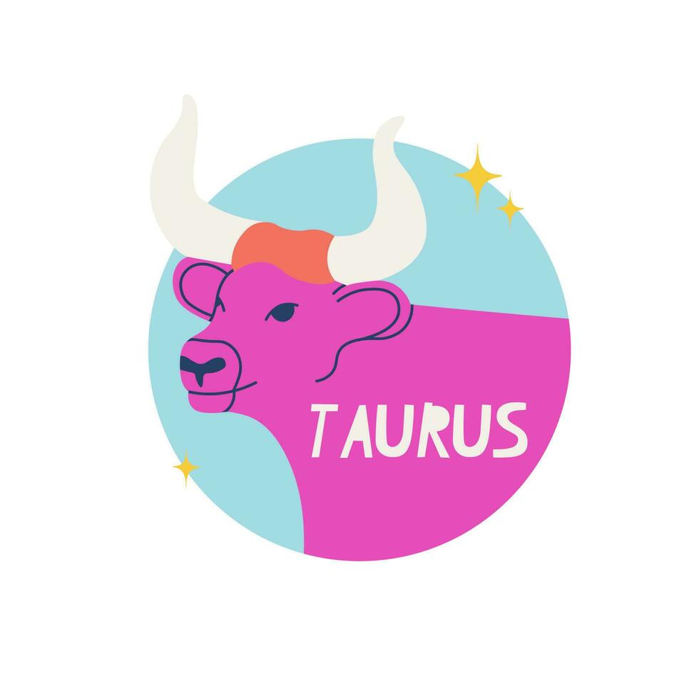 Taurus zodiac sign. The second symbol of the horoscope. Astrological sign of those born in May. Vector illustration for design.