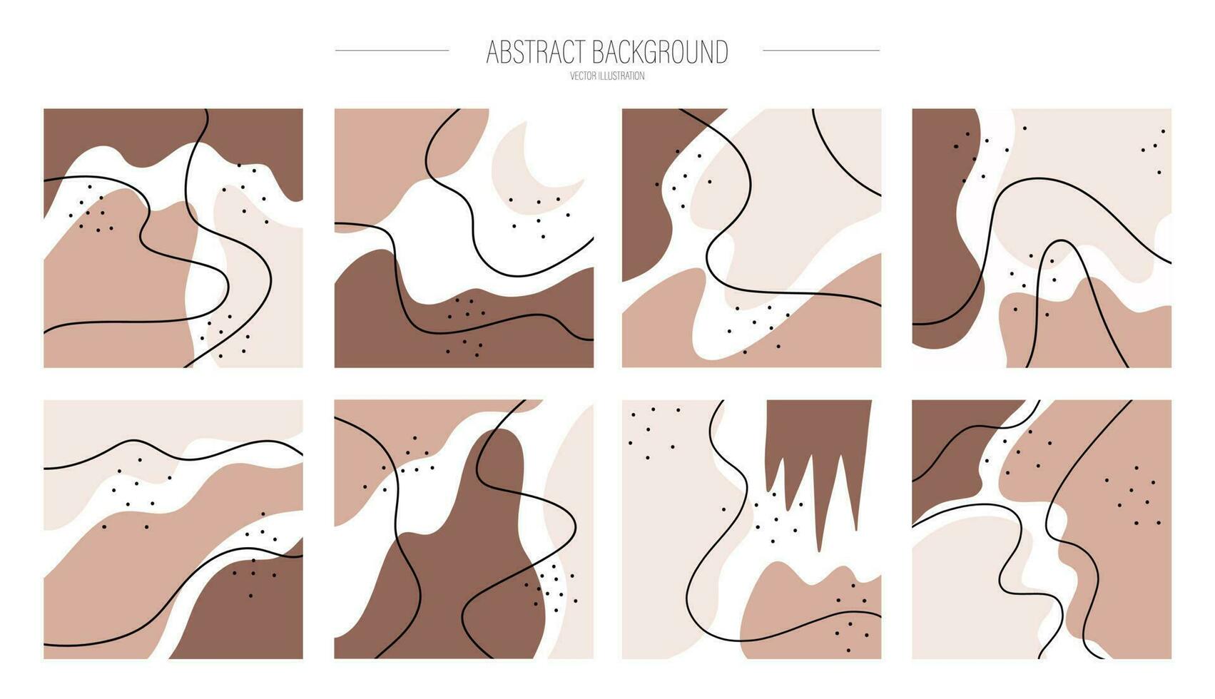 conjunto de resumen antecedentes. dibujado a mano varios formas y garabatos moderno de moda vector ilustración. cada antecedentes es aislado. pastel sombras