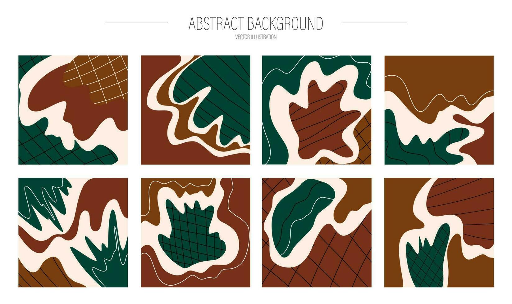 Set of abstract backgrounds. Hand-drawn various shapes and doodles. Modern trendy vector illustration. Each background is isolated. Pastel shades
