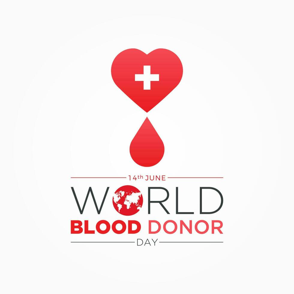 World blood donor day is observed every year in june 14. Donate blood concept illustration background for world blood donor day. Vector illustration.