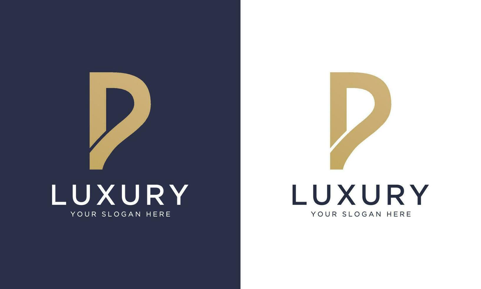 Royal premium letter p logo design vector template in gold color. Beautiful logotype design for luxury company branding.