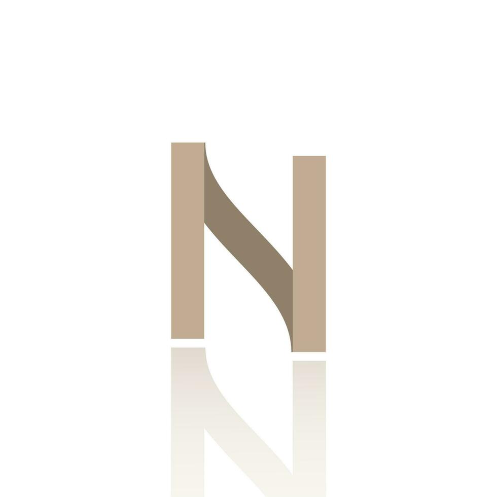 alfabeto letra norte logo diseño con lustroso reflexión vector icono ilustración. elegante mínimo letra símbolo.