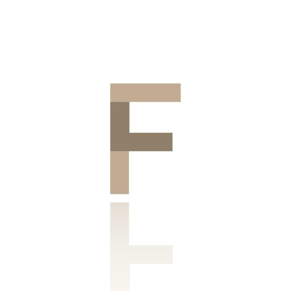 Alphabet Letter F Logo Design With Glossy Reflection Vector Icon Illustration. Elegant Minimal Letter Symbol.
