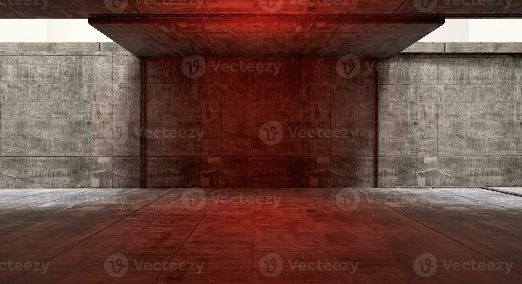 Abandoned room Abandoned warehouse scene Cement floor Old cement wall Dilapidated room background 3D illustration photo