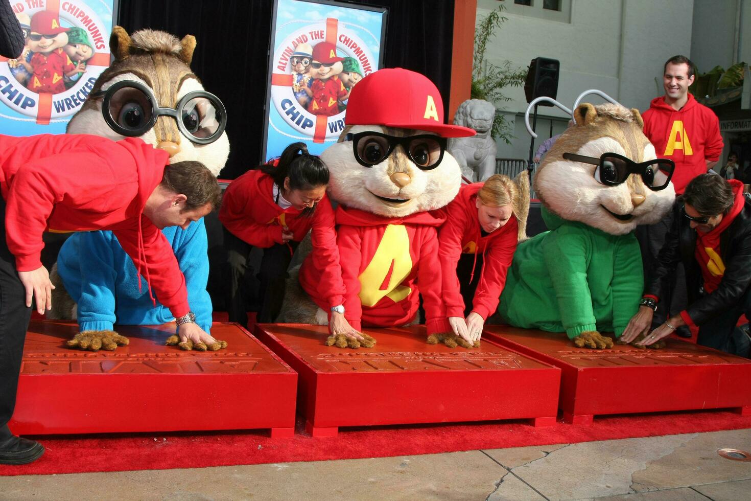 LOS ANGELES  NOV 1  Alvin and The Chipmunks at the Alvin  The Chipmunks Hand and Foot Print Ceremony at the Graumans Chinese Theatre on November 1 2011 in Los Angeles CA photo