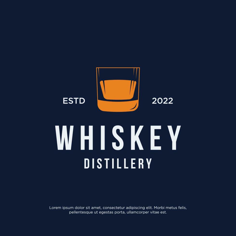 Vintage premium whiskey logotype label with hand lettering. for drinks , rum, pub, company. vector