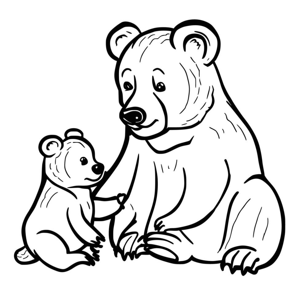 Cute Teddy Bear Coloring Pages for Kids vector