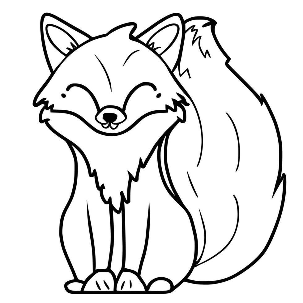 Cute Fox Coloring Pages for Kids vector
