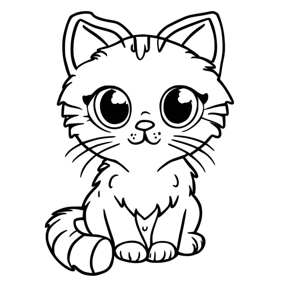 dibujos de gatos para colorear para niños vector