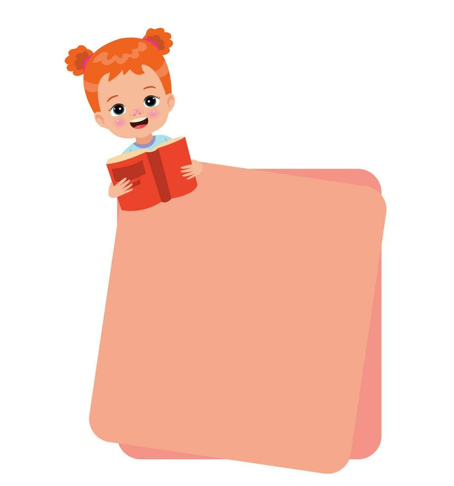 Boy reading a book white background. vector