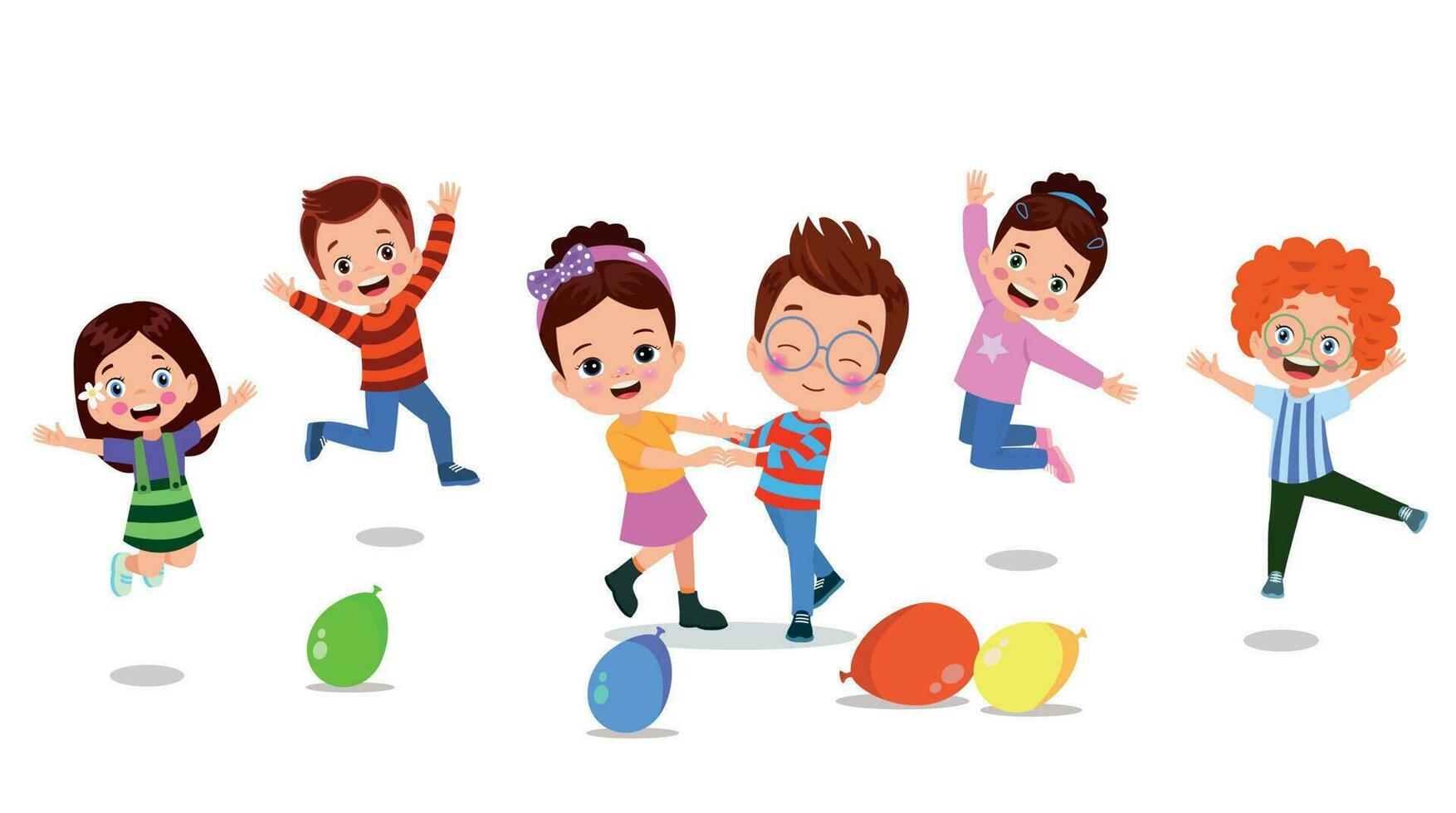 little students dancing and having fun vector