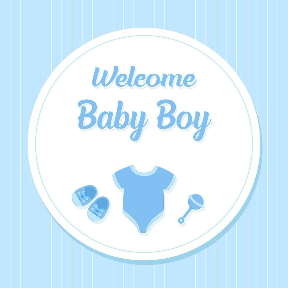 Baby boy shower invitation card vector