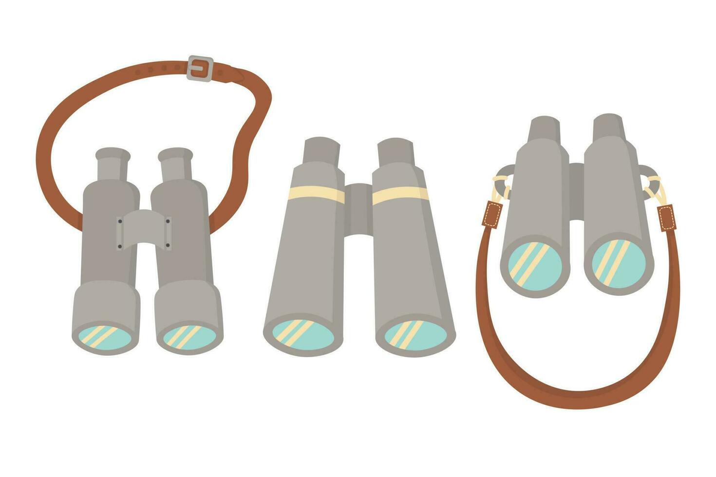 Doodle clipart. Binoculars for the traveler. All objects are repainted. vector