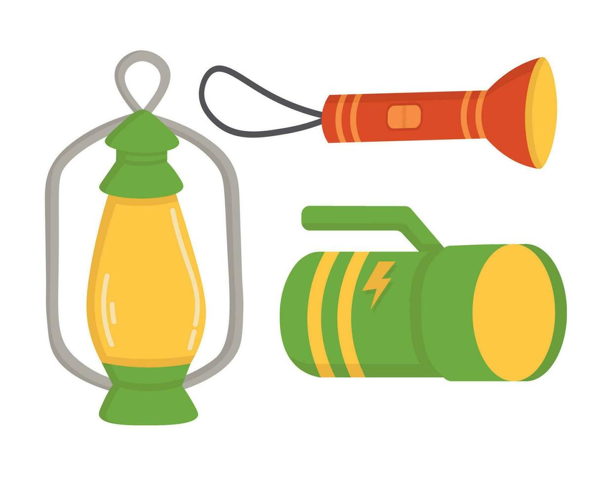 Doodle flat clipart. Traveler's lantern. All objects are repainted. vector