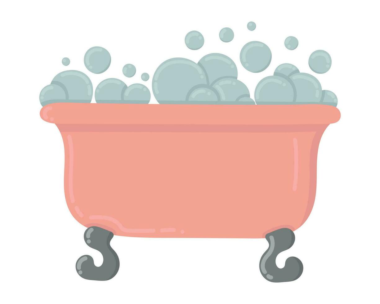 Doodle clipart bathroom with soap bubbles vector