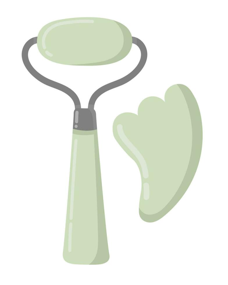 Doodle clipart face massage accessories vector